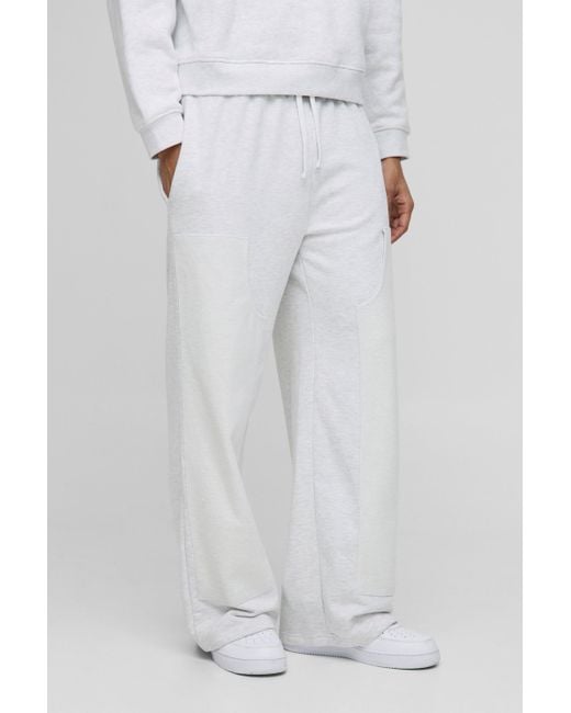 BoohooMAN Jogginghose mit weitem Bein in Multicolor für Herren