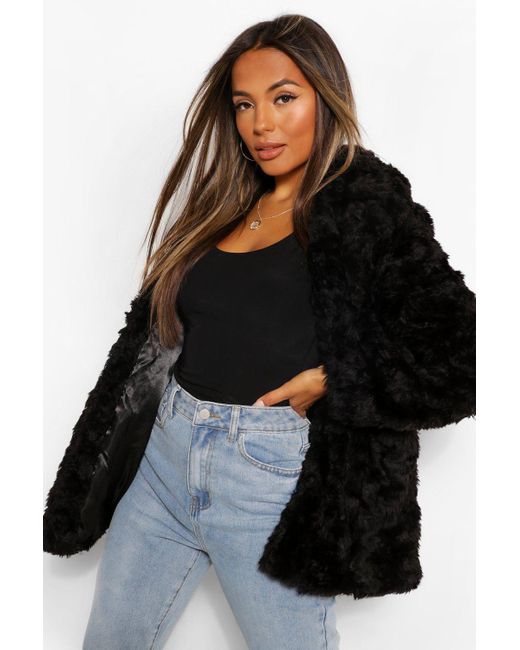 Black Faux Fur Coat Boohoo Big Off 76 Black Faux Fur Coat Boohoo Big, Hooded Faux Fur Coat Boohoo