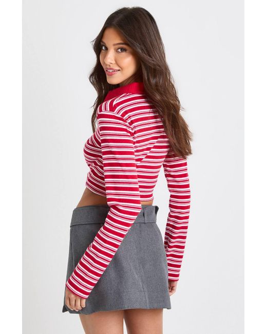Boohoo Belted Textured Mini Skirt