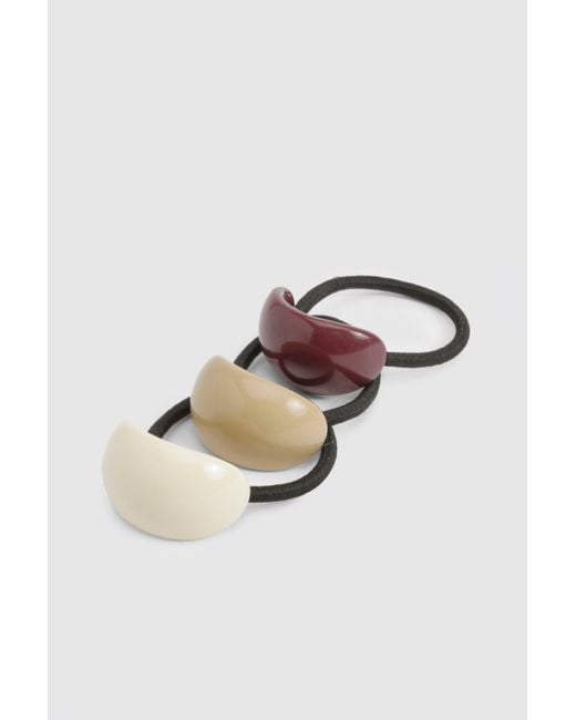 Boohoo Black 3 Pack Acrylic Marble Hair Cuffs