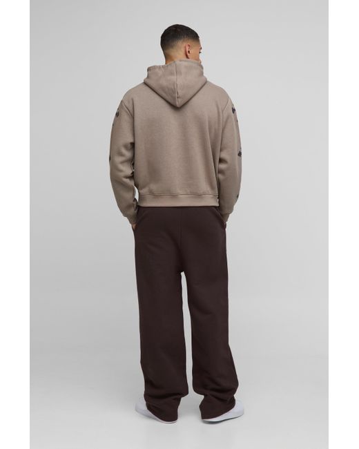 BoohooMAN Kastiger Oversize Hoodie mit Limited Edition Print in Brown für Herren