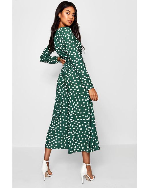 twist front polka dot jumpsuit