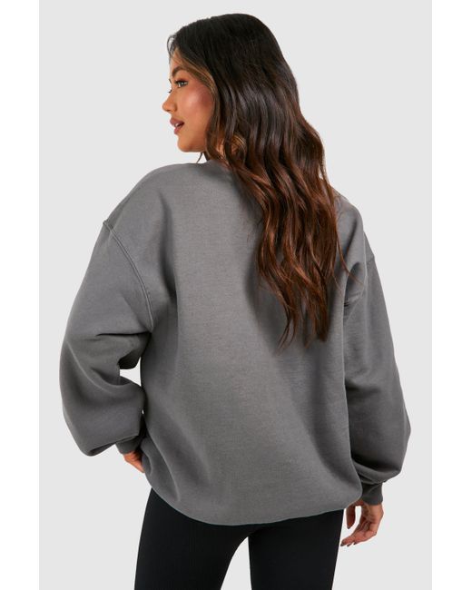 Boohoo Gray 2 Pac License Oversized Sweatshirt