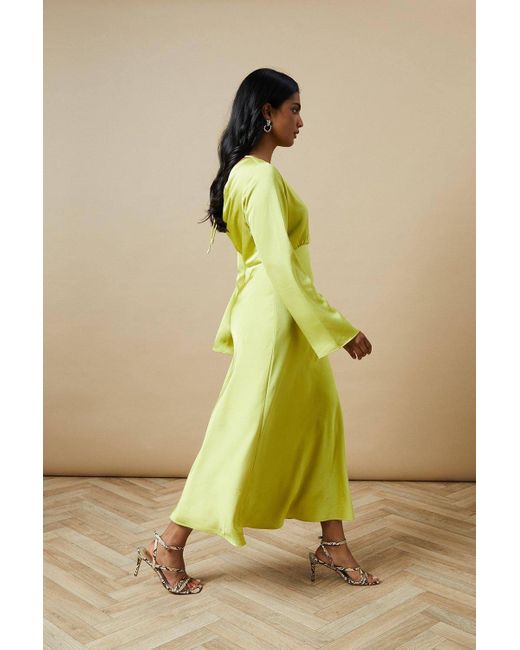 Oasis Green Occasion Satin Cowl Bias Midaxi Dress