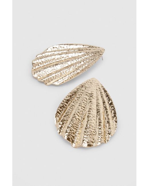 Pendientes Llamativos De Concha Boohoo de color Brown