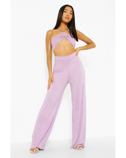 Boohoo Petite Fine Strap Cut Out Flare 