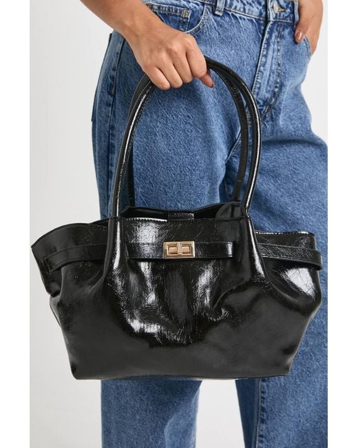 Boohoo Blue Top Handle Tote Bag