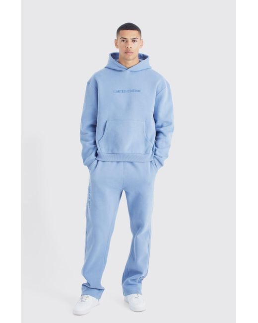 Boohoo Blue Limited Oversized Hooded Gusset Tracksuit