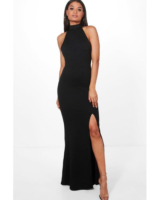 black high neck bridesmaid dress