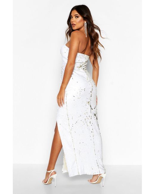 boohoo white maxi dress