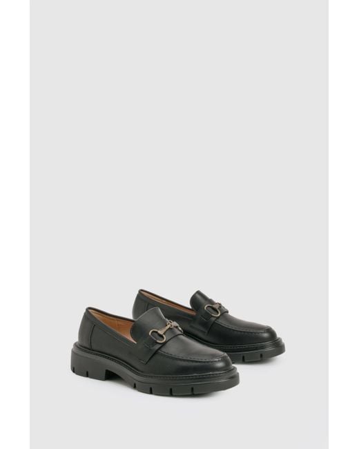Boohoo Black T Bar Chunky Loafer