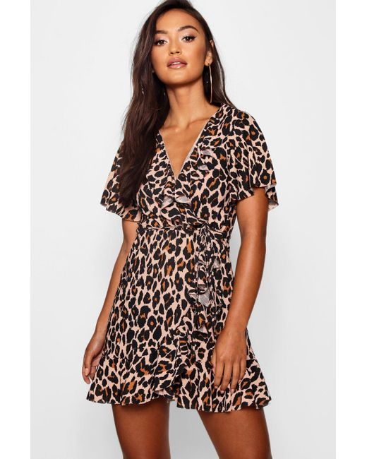 boohoo ruffle tea dress