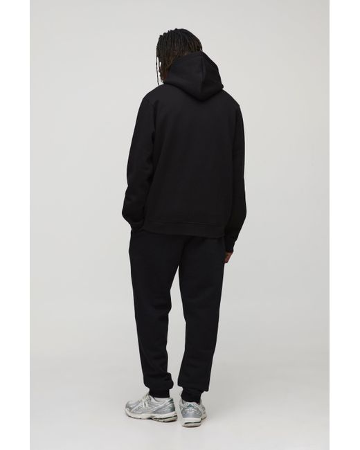 Tall Basic Regular Fit Over The Head Hoodie Boohoo de color Black