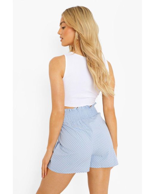 Boohoo Denim Polka Dot Belted Flippy 