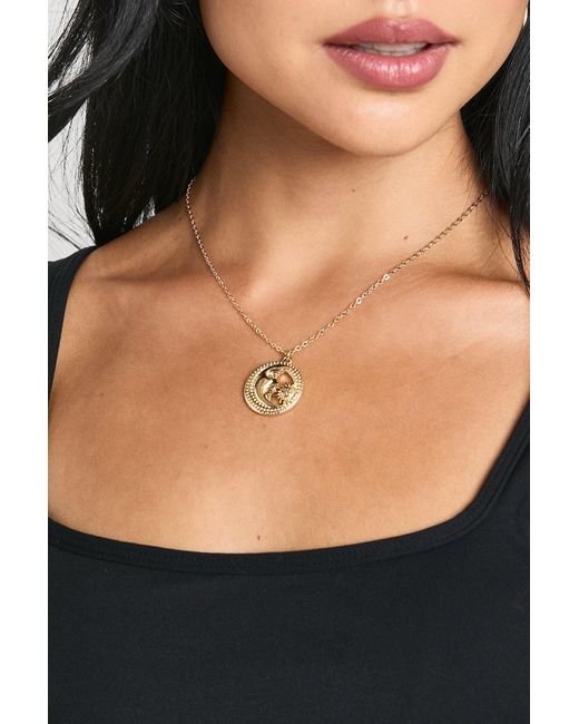 Celestial Pendant Necklace Boohoo de color Black