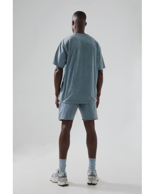 BoohooMAN Blue Man Active Oversized Wash Rest Day T-shirt Set for men