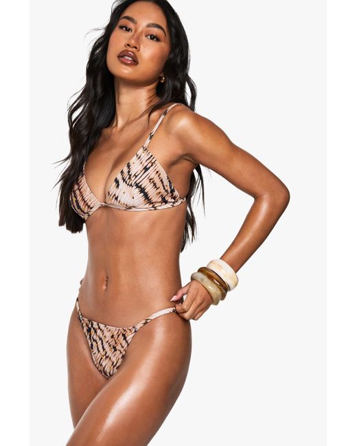 Boohoo Orange Premium Swim Tie Dye Hot Fix Tanga Brief