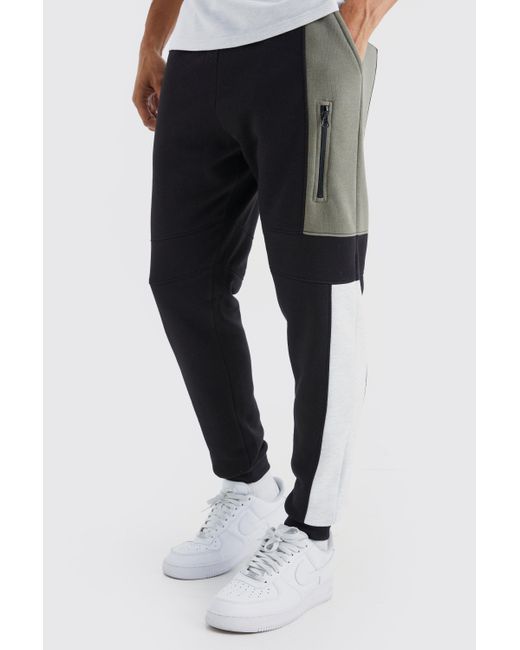 BoohooMAN Slim-Fit Jogginghose in Black für Herren