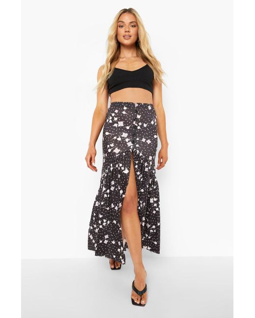 floral maxi button skirt