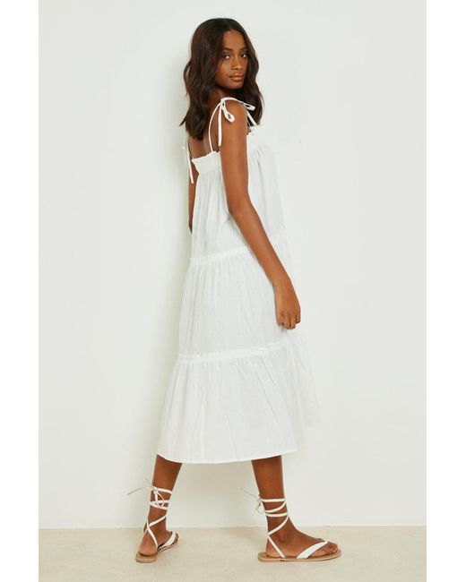 Boohoo Cotton Tiered Strappy Swing 