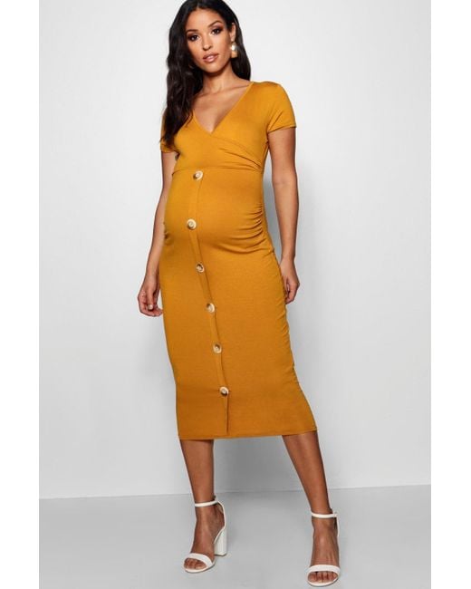 Horn button midi dress Outlet