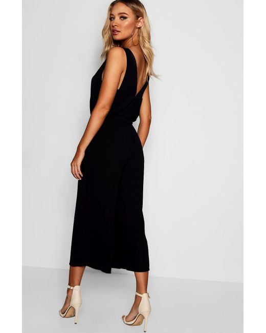 sleeveless culotte jumpsuit