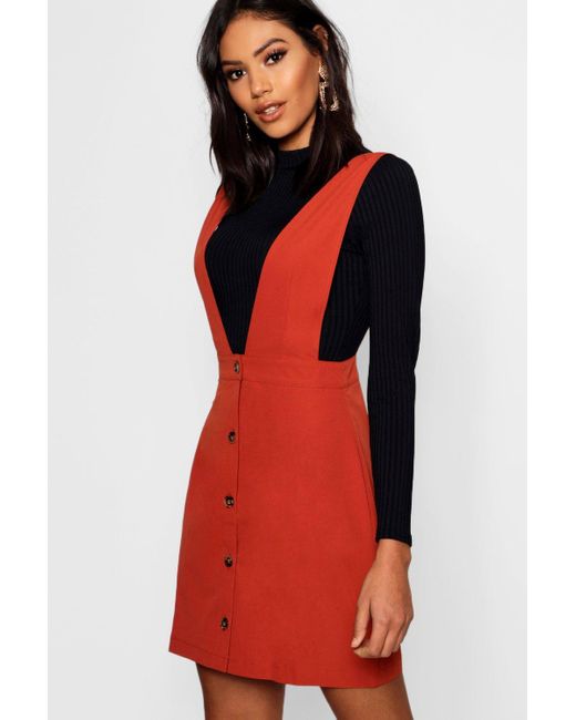 button pinafore