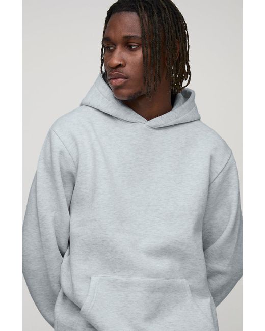 Tall Basic Regular Fit Over The Head Hoodie Boohoo de color White