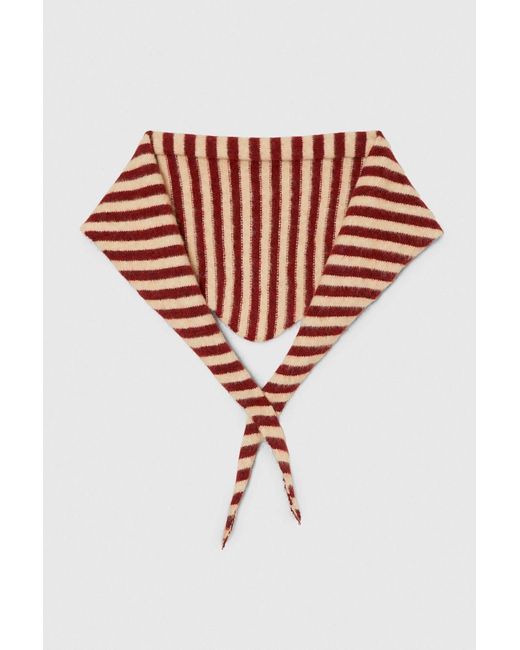 Boohoo Brown Striped Triangle Scarf
