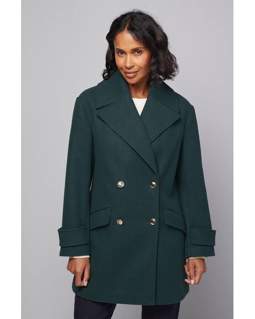 Wallis Blue Mid Length Double Breasted Coat