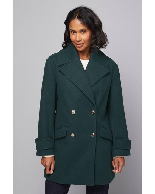 Wallis Blue Mid Length Double Breasted Coat