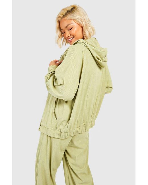 Boohoo Metallic Cord Zip Through Bomber Jacket