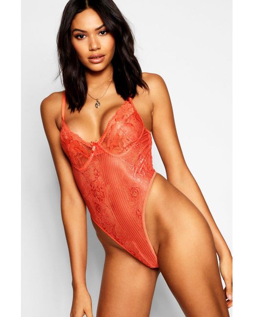 boohoo premium lace bodysuit