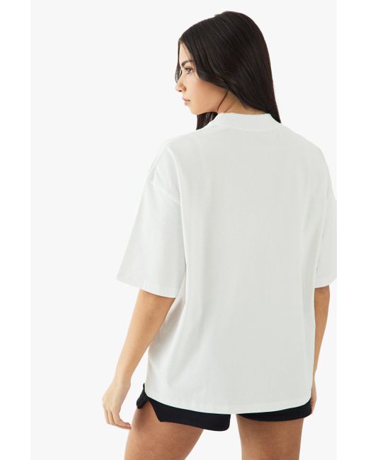 Camiseta Oversize Gruesa Con Estampado Dsgn Studio Boohoo de color White
