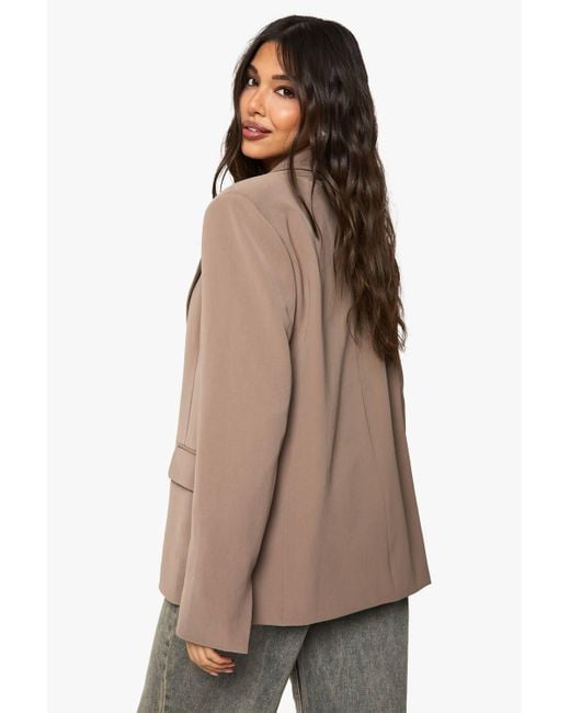 Boohoo Brown Tailored Woven Single Breast Blazer
