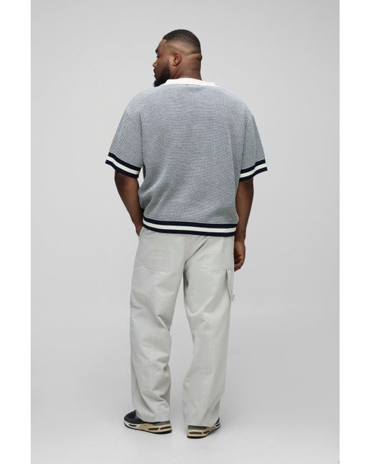 BoohooMAN Gray Plus Washed Relaxed Fit Carpenter Panel Pants for men