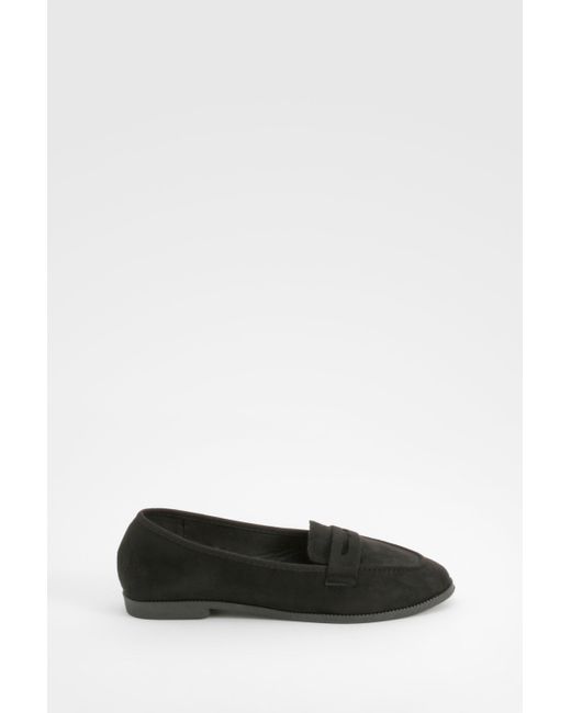 Boohoo Black Wide Fit Loafers