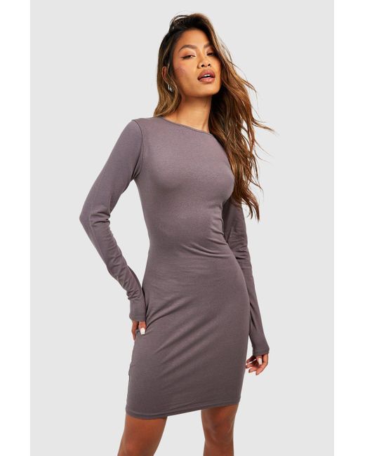 Boohoo Purple Premium Super Soft Long Sleeve Mini Dress