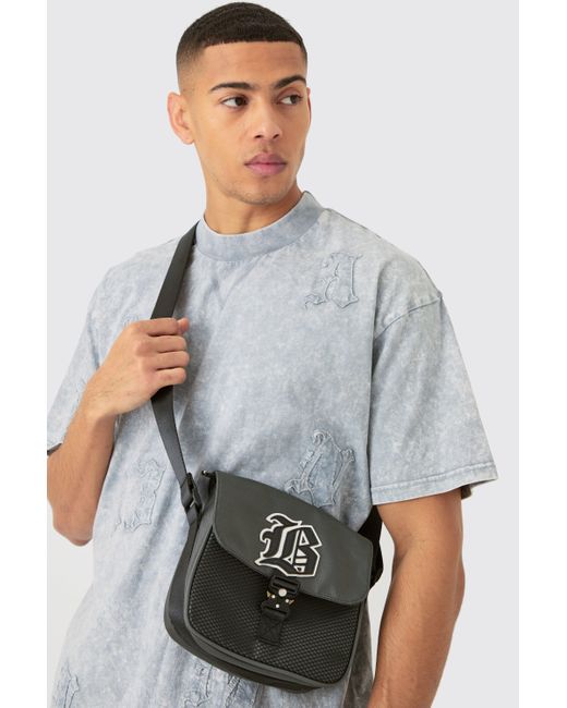 BoohooMAN Cross Body Messenger Bag in Gray für Herren