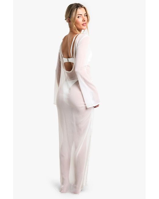 Boohoo White Beachwear Essentials Maxi Dress