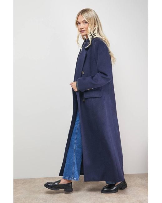 Oasis Blue Maxi Tailored Coat