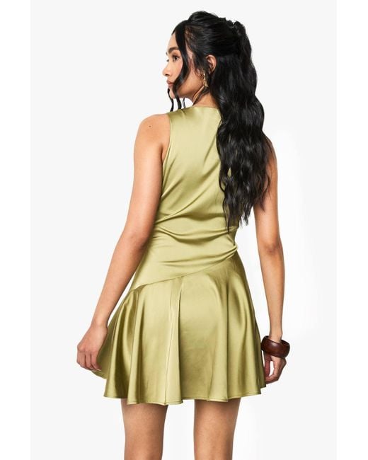 sachin and babi light blue dress Buy Boohoo Ruched Drop Waist Long Sleeves Mini Dress In Black main image 1