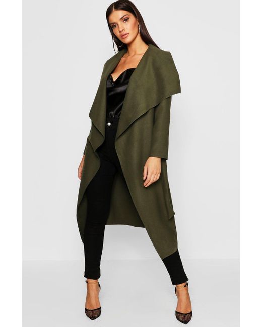 boohoo waterfall coat