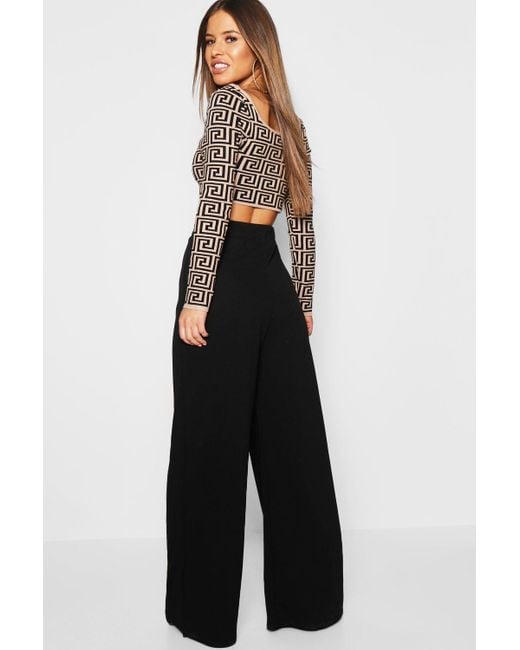 Boohoo Petite High Waisted Wide Leg 