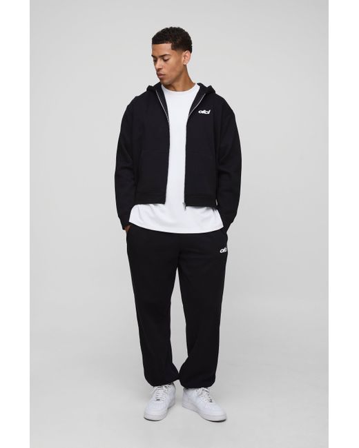 Boohoo Blue Oversized Boxy Drop Crotch Zip Through Tracksuit