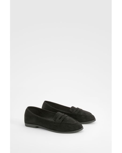 Boohoo Black Wide Fit Loafers