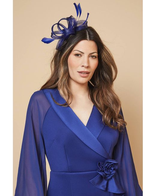 Wallis Blue Occasion Scuba Corsage Midi Dress