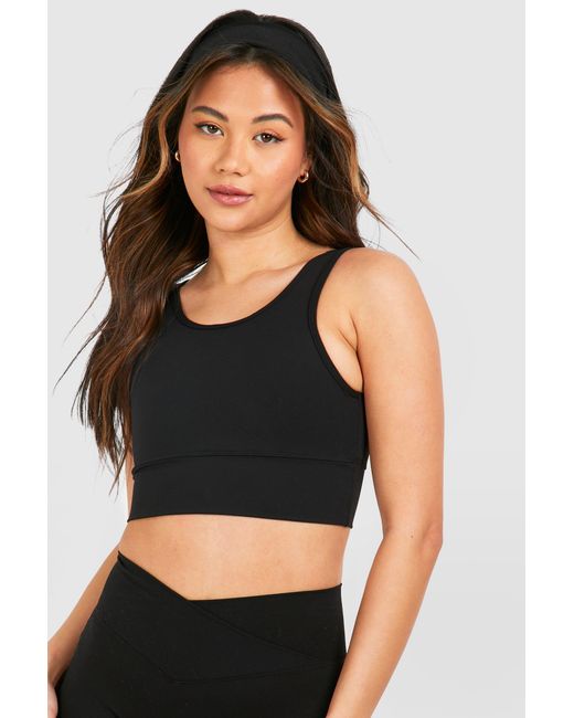 DSGN Studio Black Ultra Sculpt Padded Deep Hem Light Support Sports Bra