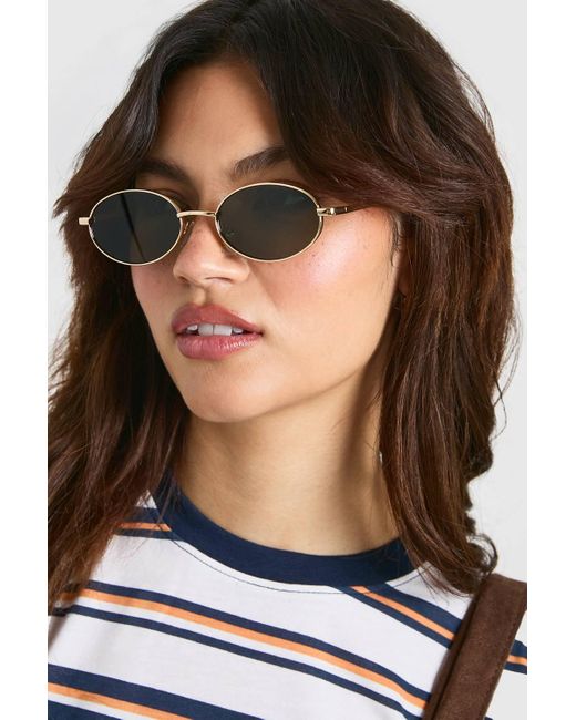 Boohoo Gray Retro Round Sunglasses