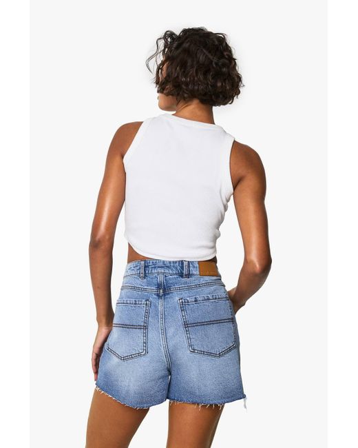 Boohoo Blue Tall Denim Mini Short